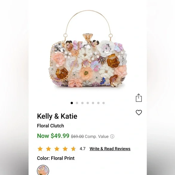NWT Kelly and Katie floral clutch - Picture 1 of 5